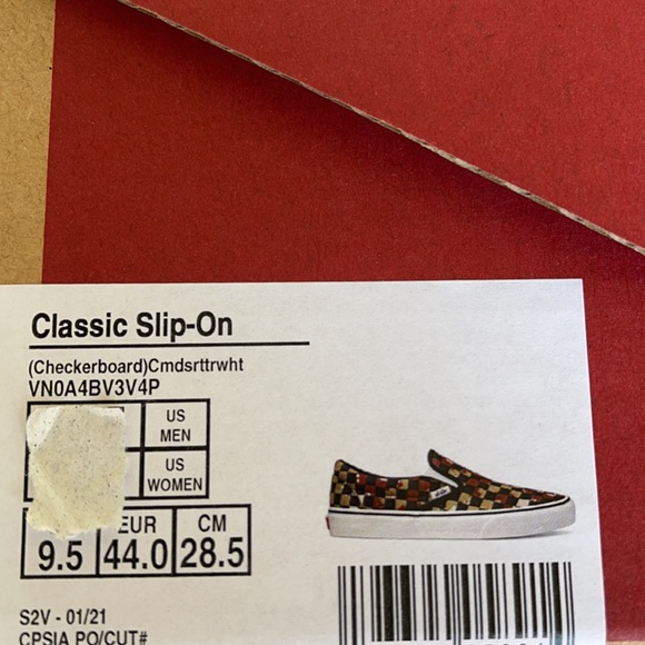 Vans Classic Slip-On Checkerboard Cmdsrt/Trwht WMN - Picture 16 of 16